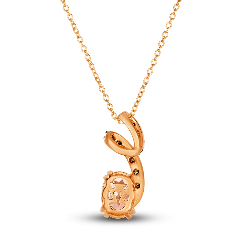 Main Image 3 of Le Vian Natural Morganite Necklace 1/6 ct tw Diamonds 14K Strawberry Gold