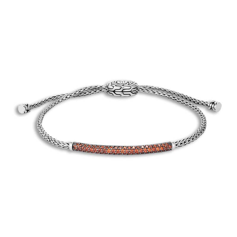 John Hardy Classic Chain Natural Garnet Bolo Bracelet Sterling Silver, Medium-Large