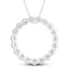 Thumbnail Image 3 of Diamond Circle Pendant Necklace 3 ct tw Round 14K White Gold 18"