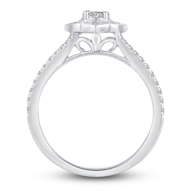 Diamond Engagement Ring 5/8 ct tw Round 14K White Gold