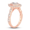 Thumbnail Image 2 of Diamond Double Halo Engagement Ring 1 ct tw Pear 14K Rose Gold