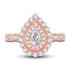 Thumbnail Image 3 of Diamond Double Halo Engagement Ring 1 ct tw Pear 14K Rose Gold