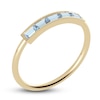 Thumbnail Image 2 of Juliette Maison Natural Aquamarine Baguette Bar Ring 10K Yellow Gold