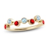 Thumbnail Image 1 of Juliette Maison Natural Ruby & Natural Aquamarine Ring 10K Yellow Gold