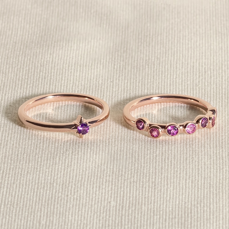Main Image 4 of Juliette Maison Natural Emerald & Natural Pink Tourmaline Ring 10K Rose Gold
