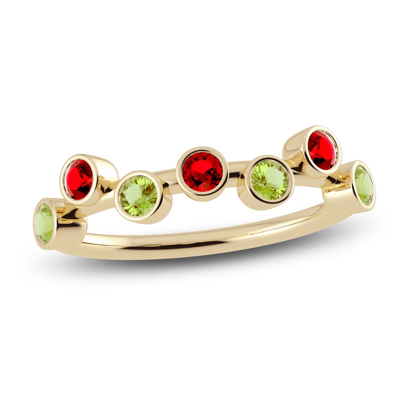 Main Image 1 of Juliette Maison Natural Ruby & Natural Peridot Ring 10K Yellow Gold