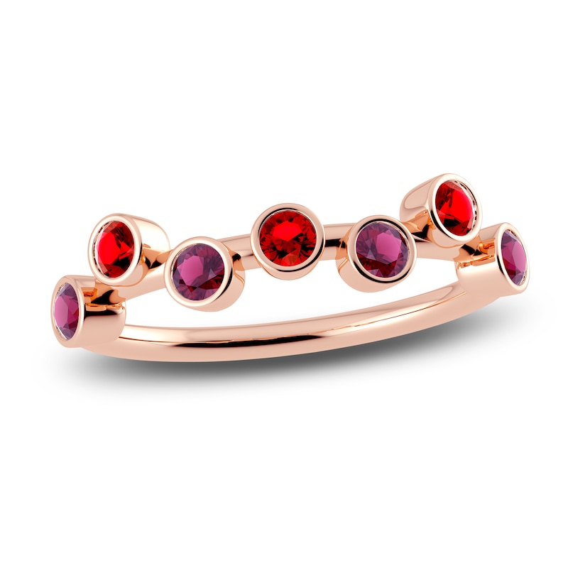 Main Image 1 of Juliette Maison Natural Ruby & Natural Rhodolite Garnet Ring 10K Rose Gold