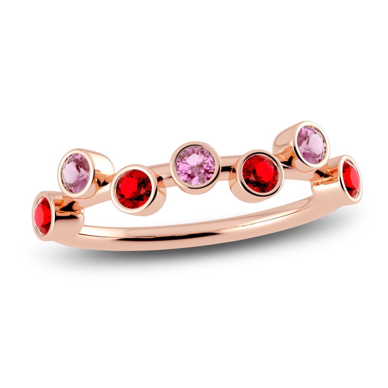 Main Image 1 of Juliette Maison Natural Ruby & Natural Pink Tourmaline Ring 10K Rose Gold