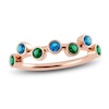 Thumbnail Image 1 of Juliette Maison Natural Blue Zircon & Natural Emerald Ring 10K Rose Gold