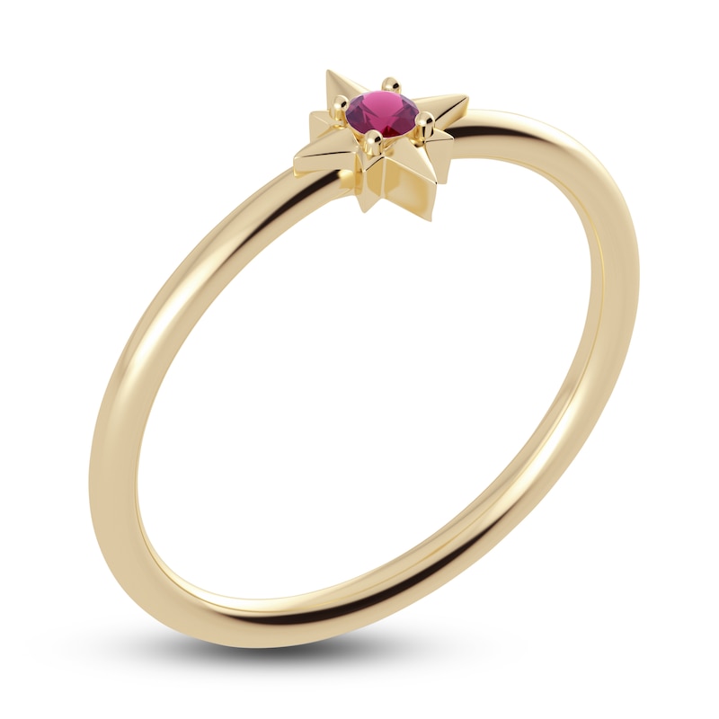 Main Image 2 of Juliette Maison Natural Rhodolite Garnet Starburst Ring 10K Yellow Gold