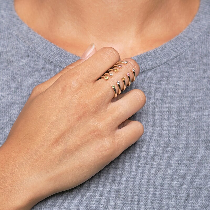 Main Image 5 of Juliette Maison Natural Garnet Cuff Ring 10K White Gold