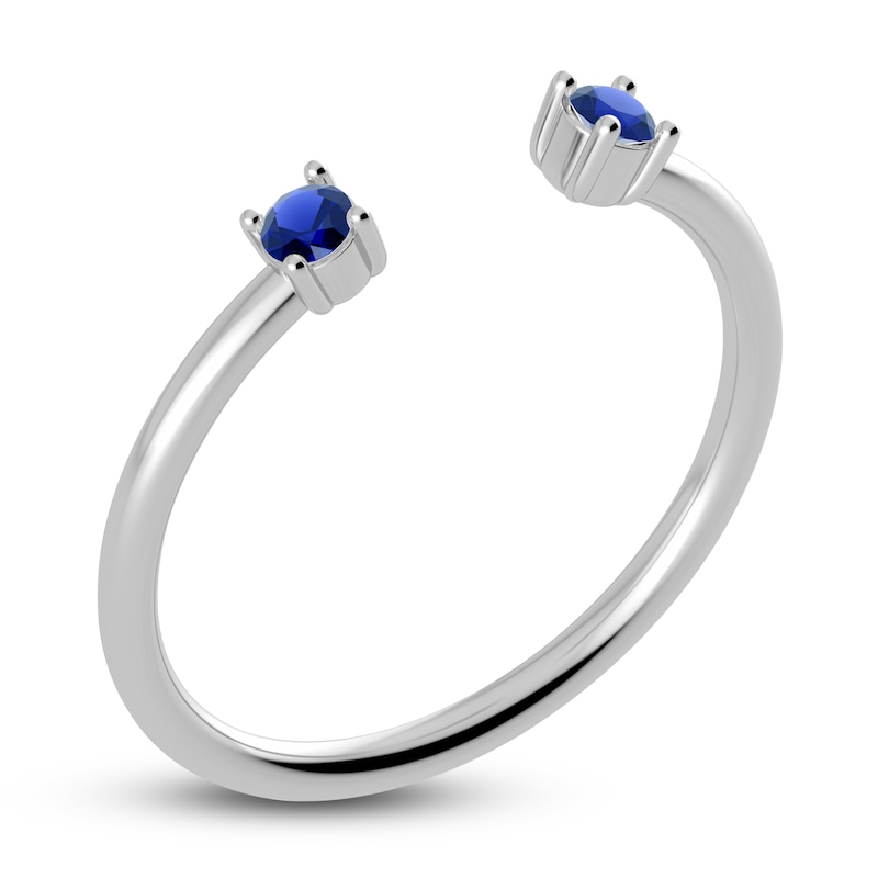 Main Image 2 of Juliette Maison Natural Blue Sapphire Cuff Ring 10K White Gold