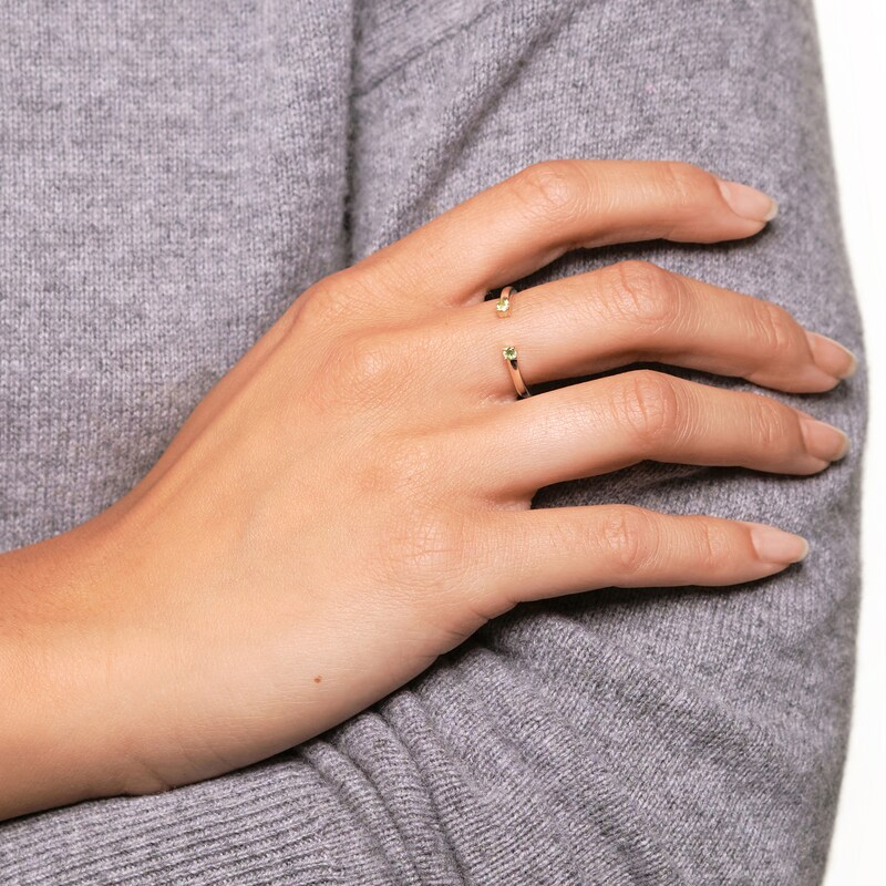 Main Image 3 of Juliette Maison Natural Blue Sapphire Cuff Ring 10K White Gold