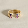 Thumbnail Image 4 of Juliette Maison Natural Blue Sapphire Cuff Ring 10K White Gold