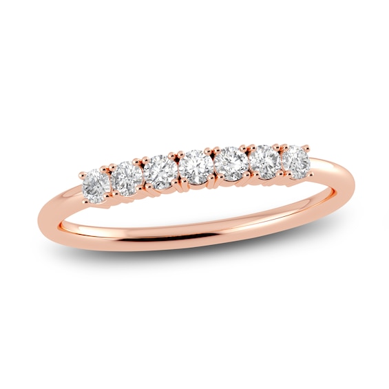 Juliette Maison Natural White Sapphire Half Eternity Ring 10K Rose Gold
