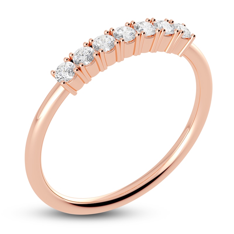 Main Image 2 of Juliette Maison Natural White Sapphire Half Eternity Ring 10K Rose Gold