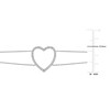 Diamond Heart Bracelet 1/10 ct tw Round 10K White Gold 7.25"