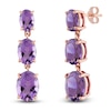 Thumbnail Image 1 of Natural Pink Quartz Dangle Earrings 10K Rose Gold