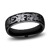 Thumbnail Image 1 of Scroll Wedding Band Black Titanium 6.5mm