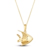 Thumbnail Image 3 of Le Vian Diamond Fish Pendant Necklace 1/4 ct tw Round Blue Enamel 14K Honey Gold 19"