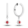Thumbnail Image 1 of Juliette Maison Natural Ruby Starburst Drop Earrings 10K White Gold