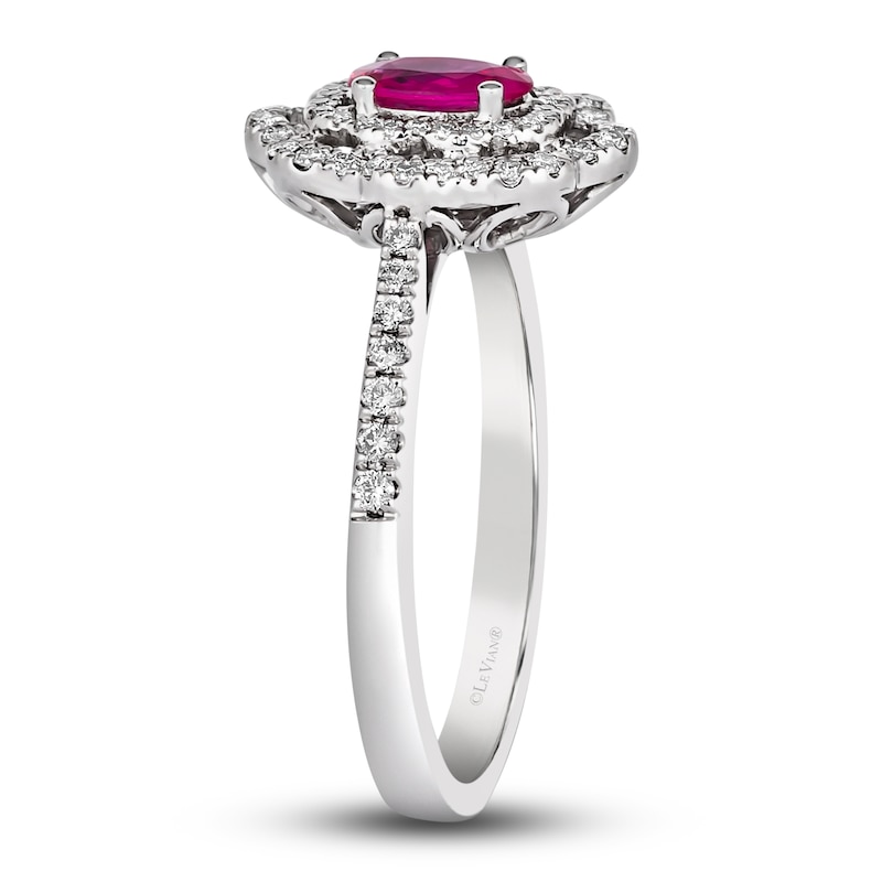 Main Image 4 of Le Vian Natural Ruby Ring 1/3 ct tw Diamonds Platinum