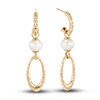 John Hardy Classic Chain Freshwater Cultured Pearl Drop Earrings 18K Yellow Gold