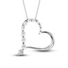 Thumbnail Image 1 of Diamond Heart Pendant Necklace 1/4 ct tw Round 14K White Gold 18"