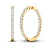 Thumbnail Image 1 of Lab-Grown Diamond Hoop Earrings 7 ct tw Round 14K Yellow Gold