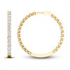 Thumbnail Image 2 of Lab-Grown Diamond Hoop Earrings 7 ct tw Round 14K Yellow Gold