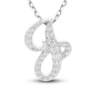 Thumbnail Image 0 of Diamond Initial J Pendant Necklace 1/10 ct tw Round 10K White Gold