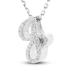 Thumbnail Image 2 of Diamond Initial J Pendant Necklace 1/10 ct tw Round 10K White Gold