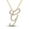 Thumbnail Image 1 of Diamond Initial G Pendant Necklace 1/10 ct tw Round 10K Yellow Gold 18"