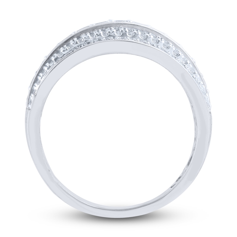 Main Image 2 of Diamond Multi-Row Anniversary Band 1 ct tw Round 14K White Gold