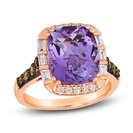 Le Vian Natural Amethyst Ring 1/2 ct tw Diamonds 14K Strawberry Gold