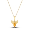 Thumbnail Image 1 of Le Vian Natural Citrine Bumblebee Necklace 1/10 ct tw Diamonds 14K Honey Gold 19"