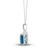 Thumbnail Image 1 of Le Vian Natural Blue Topaz Pendant Necklace 1/6 ct tw Diamonds 14K Vanilla Gold 19"