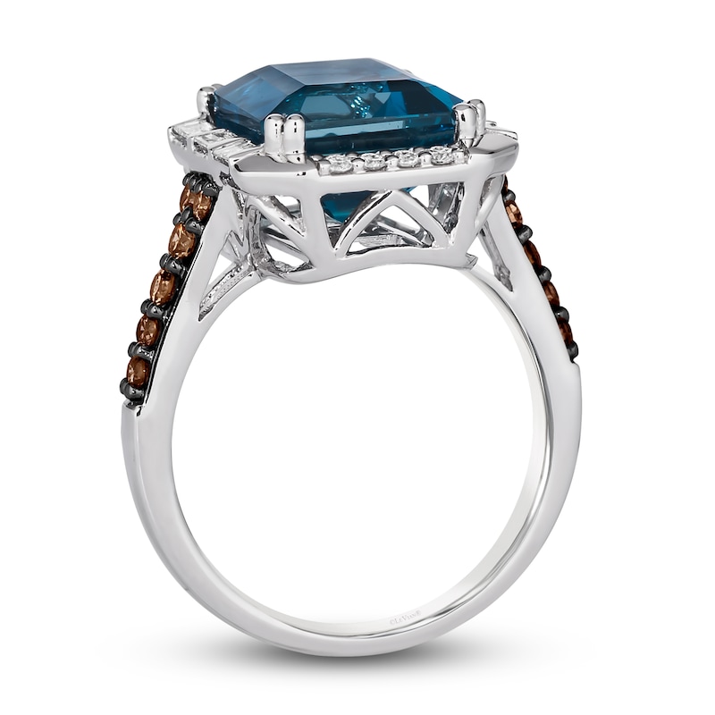Main Image 2 of Le Vian Natural Blue Topaz Pendant Ring 5/8 ct tw Diamonds 14K Vanilla Gold