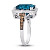 Thumbnail Image 4 of Le Vian Natural Blue Topaz Pendant Ring 5/8 ct tw Diamonds 14K Vanilla Gold