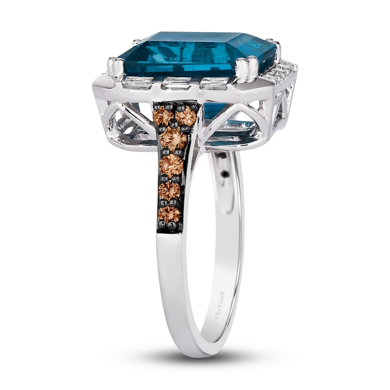 Main Image 4 of Le Vian Natural Blue Topaz Pendant Ring 5/8 ct tw Diamonds 14K Vanilla Gold