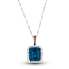 Thumbnail Image 0 of Le Vian Natural Blue Topaz Pendant Necklace 1/3 ct tw Diamonds 14K Vanilla Gold 19"