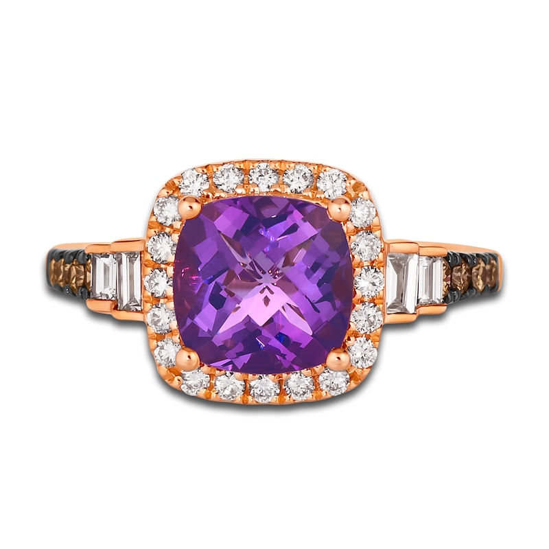 Main Image 3 of Le Vian Natural Amethyst Ring 1/2 ct tw Diamonds 14K Strawberry Gold