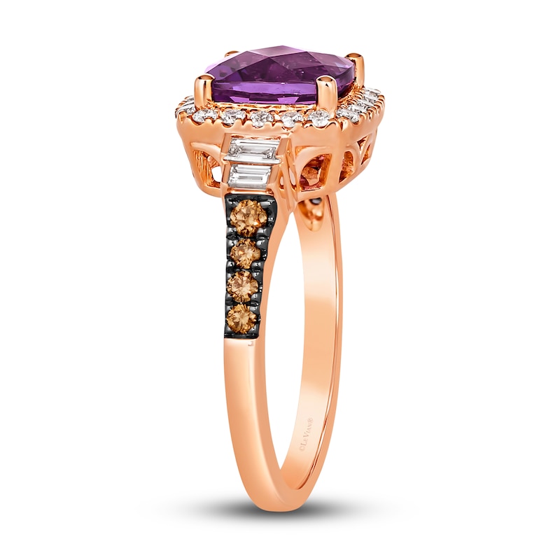 Main Image 4 of Le Vian Natural Amethyst Ring 1/2 ct tw Diamonds 14K Strawberry Gold