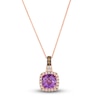 Thumbnail Image 0 of Le Vian Natural Amethyst Necklace 1/3 ct tw Diamonds 14K Strawberry Gold 19"