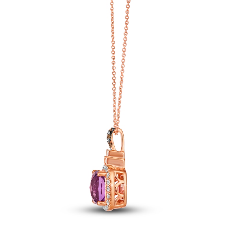 Main Image 2 of Le Vian Natural Amethyst Necklace 1/3 ct tw Diamonds 14K Strawberry Gold 19"