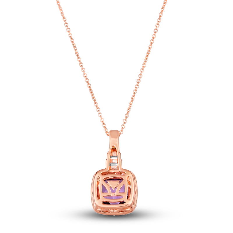 Main Image 3 of Le Vian Natural Amethyst Necklace 1/3 ct tw Diamonds 14K Strawberry Gold 19"