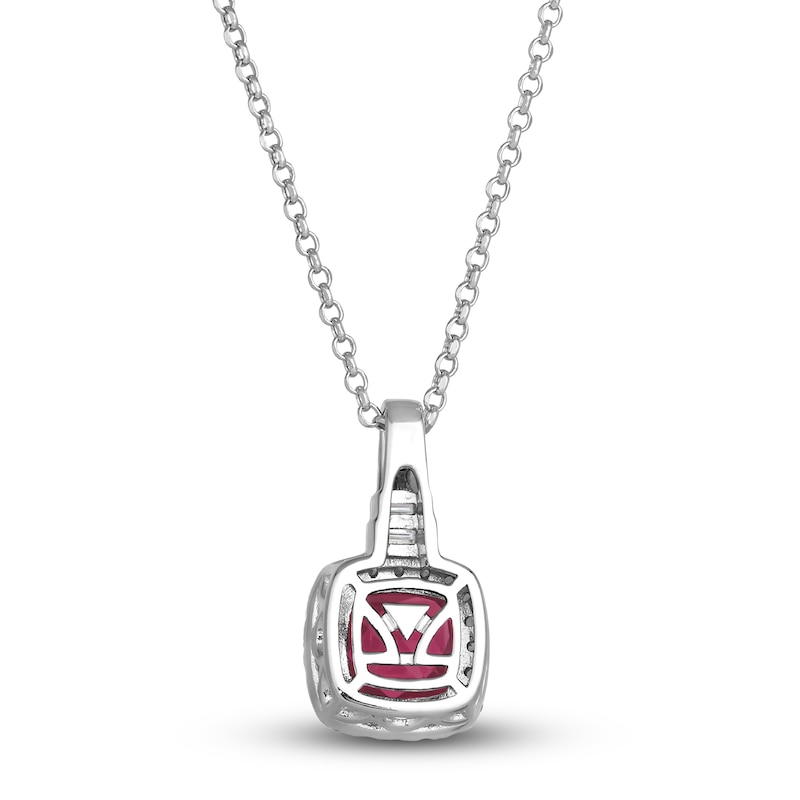 Main Image 3 of Le Vian Natural Rhodolite Garnet Pendant Necklace 1/3 ct tw Diamonds 14K Vanilla Gold
