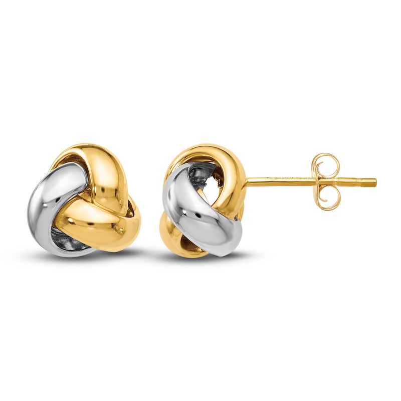 Main Image 1 of Love Knot Earrings 14K Two-Tone Gold