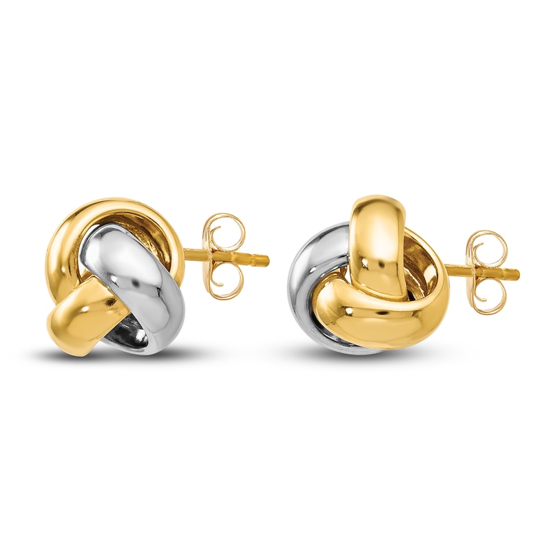 Main Image 2 of Love Knot Earrings 14K Two-Tone Gold