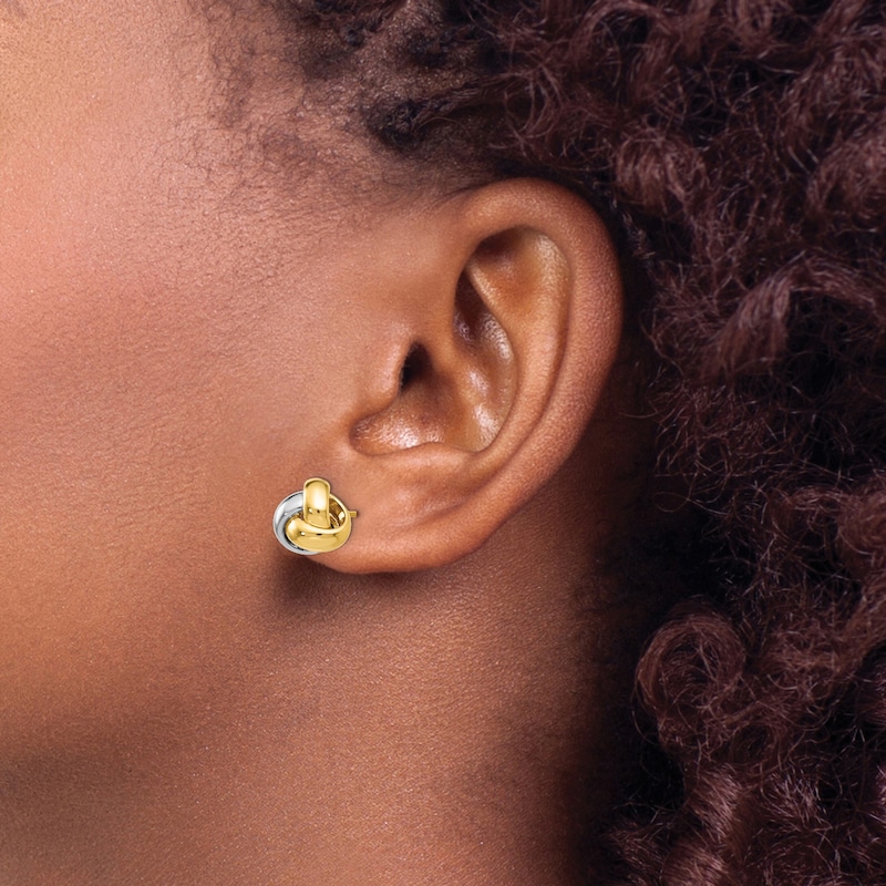 Main Image 3 of Love Knot Earrings 14K Two-Tone Gold